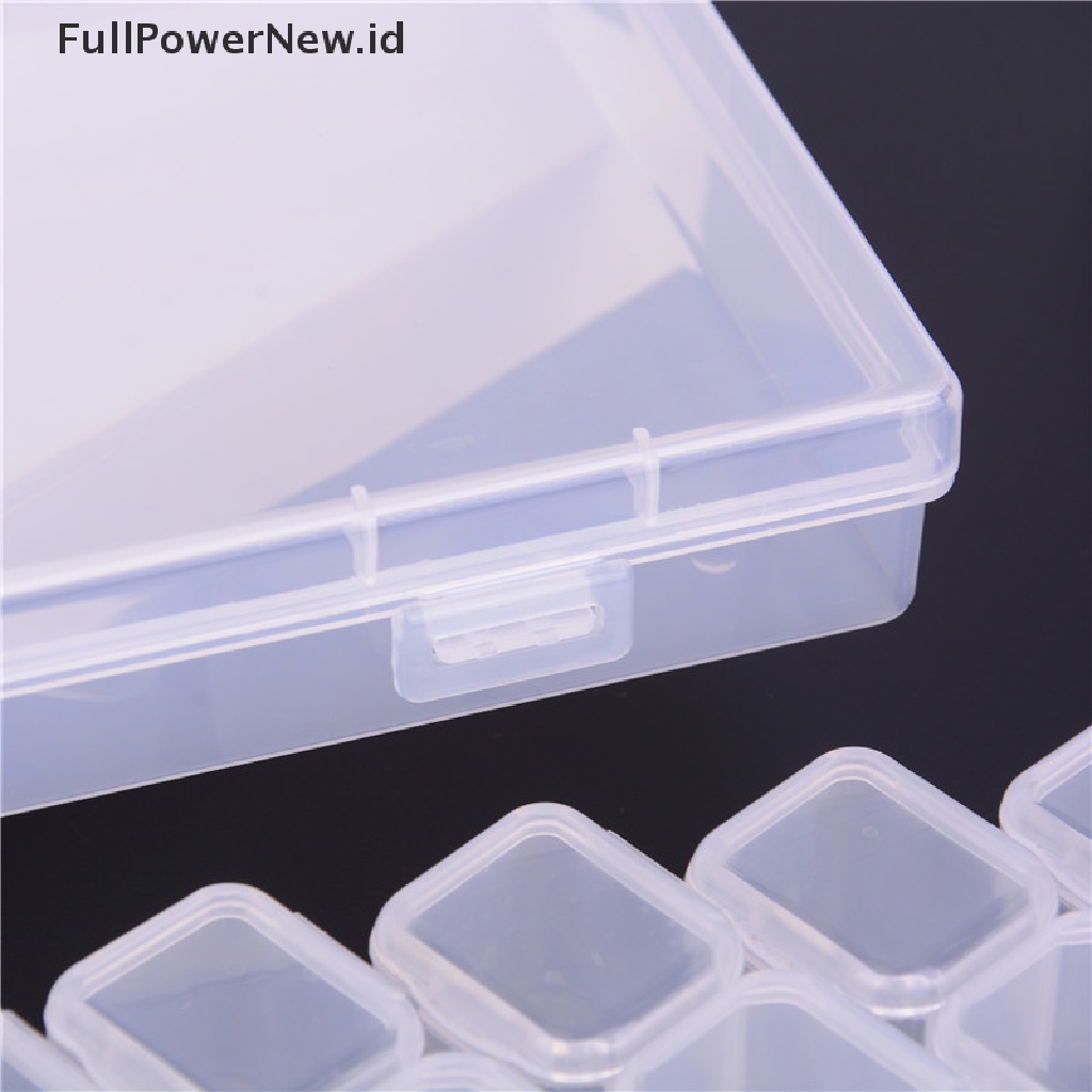 [KUKU PALSU] 28 Slots Nail Art Storage Box Plastic Transparent Display Case Organizer Holder .