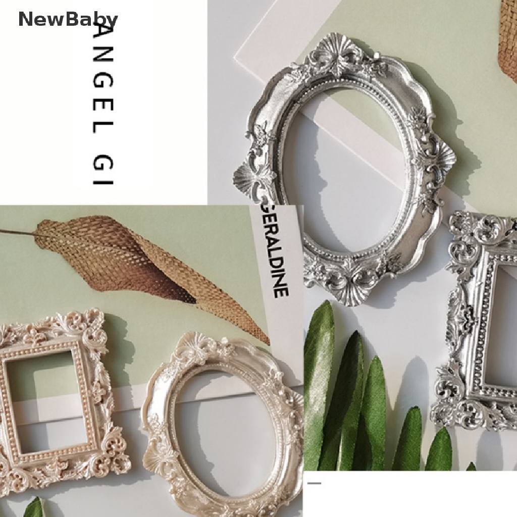 Newbaby Frame Foto Asimetris Bahan Metal Gaya Retro Untuk Display Nail Art