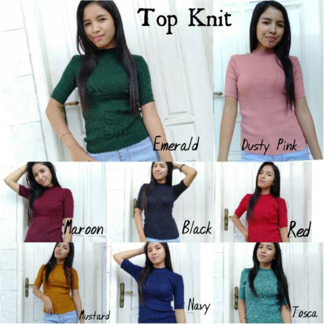 Top Line Kaos Cewek | Baju Atasan Rajut