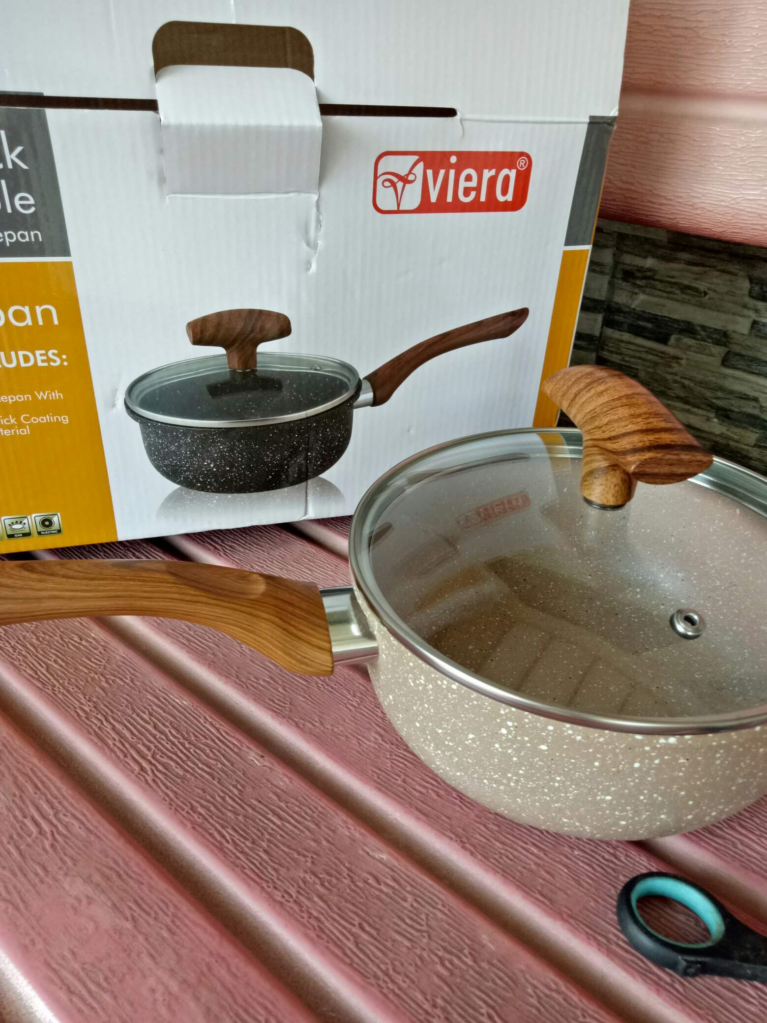 Panci Ceramic Marble Saucepan 18cm Vr