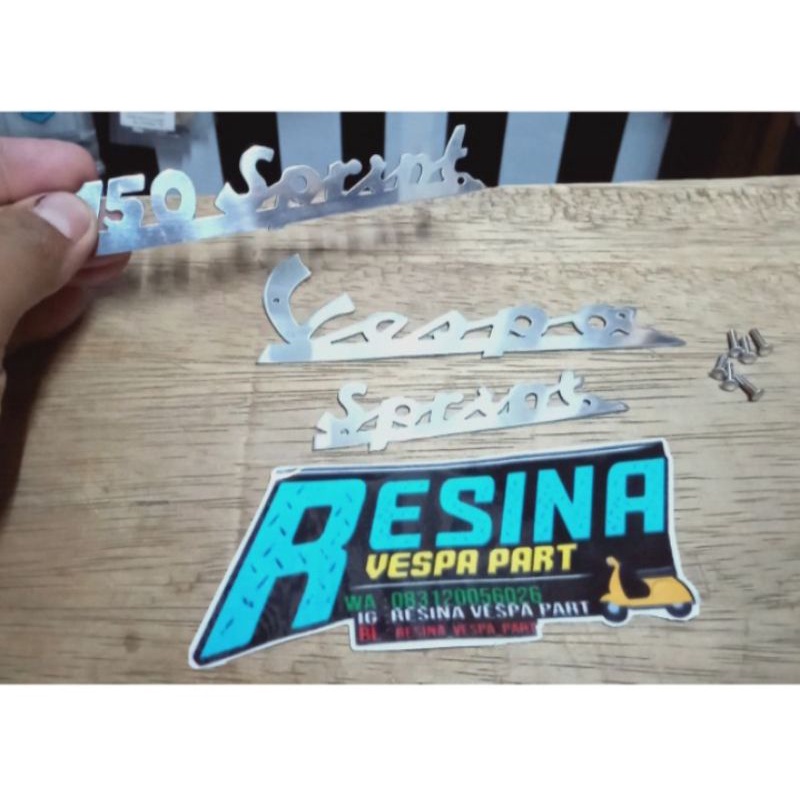 Emblem embilm logo vespa sprint Latin silver set bagus