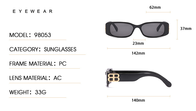 2022 Kacamata Hitam Wanita Model Eropa + Amerika Frame Kecil All-match Untuk Fotografi