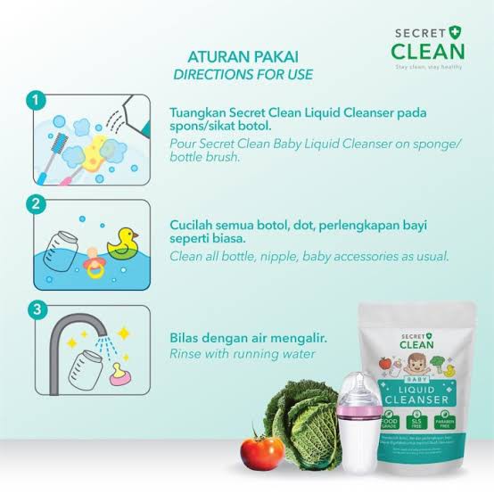 Secret Clean Baby Liquid Cleanser 450ml - Pembersih Dot Botol Perlengkapan Bayi