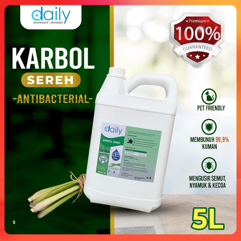 KARBOL 5 LITER DAILY KONSENTRAT ANTIBACTERIAL ANTI NYAMUK &amp; SERANGGA PREMIUM KARBOL RUMAH SAKIT