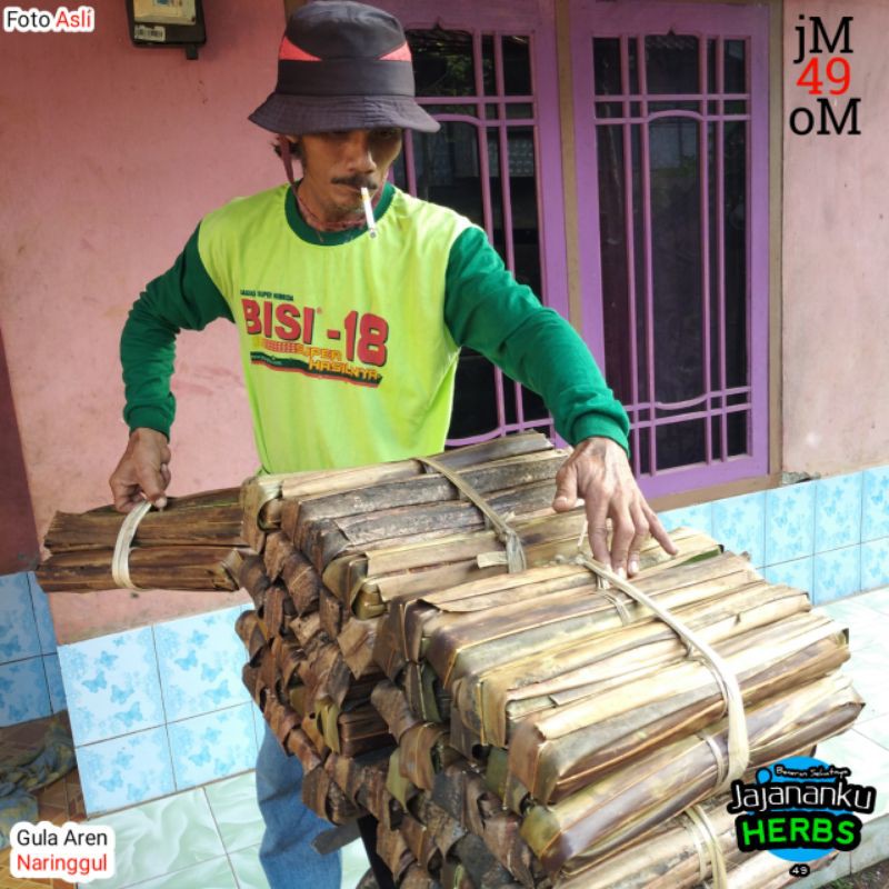 

Gula Aren 1kg Bungkus Daun 100% Asli Kawung/Nira JAMINAN UANG KEMBALI jika terbukti bukan ASLI