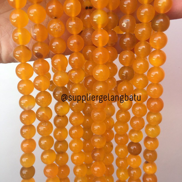 batu yellow agate sunkist sunstone 12mm aksesoris craft gelang kalung fashion cewek cowok alam asli