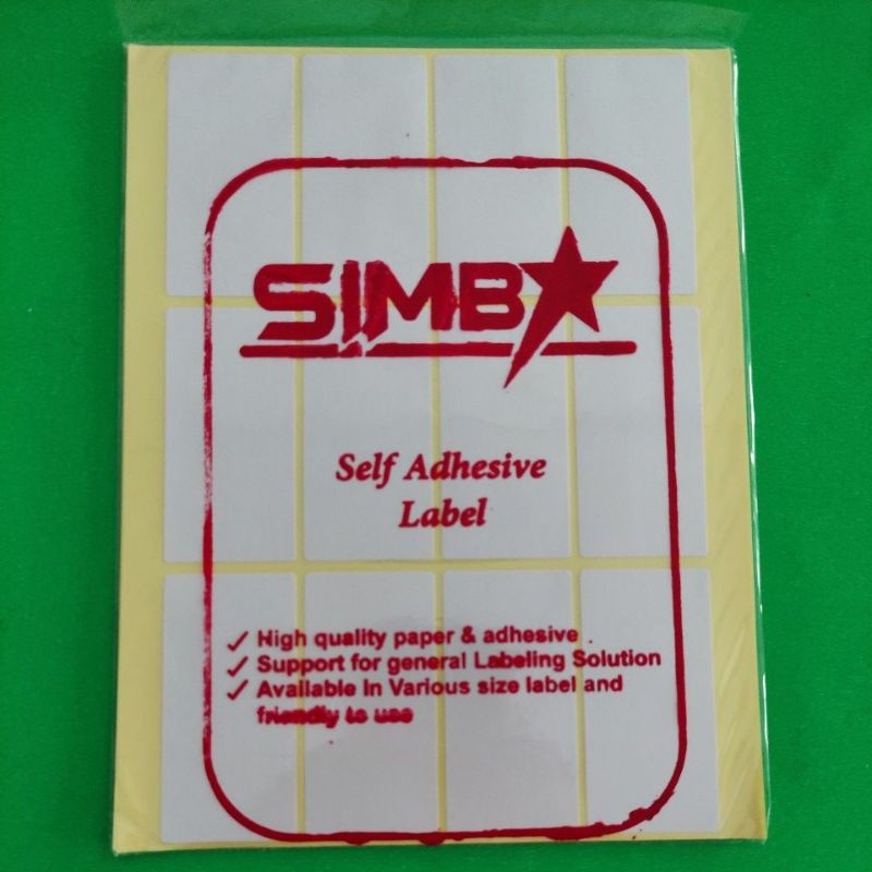 

Self Adhesive Label 103 Simba Lite per pak isi 7 Lembar