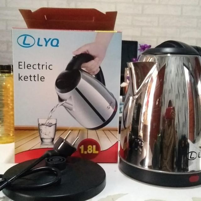 Teko Listrik Lyq - Pemanas Air Elektrik Material Stainless Steel Berkualitas Kettle