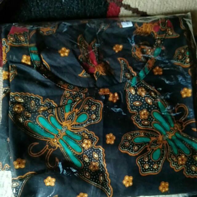Dian Batik Hrb026 Kenongo Kemeja Tosca Pendek Pekalongan Padi M L Xl Sogan Tulis Halus Kemeja Batik