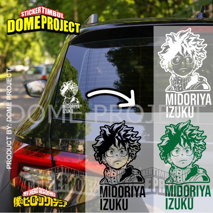 MIDORIYA IZUKU STIKER CUTTING DECAL HELM MOTOR KACA MOBIL LOGO ANIME STICKER AESTHETIC DEKORASI OTOMOTIF