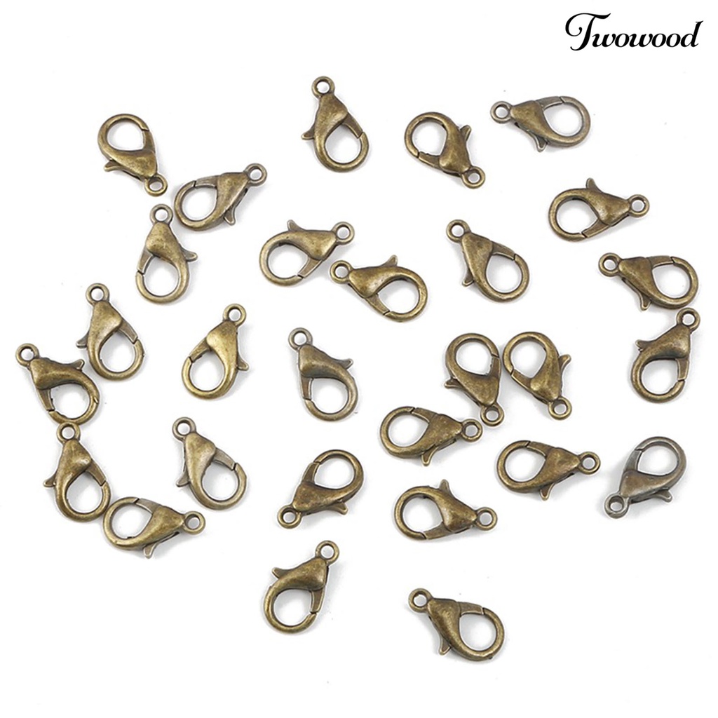 Twowood 10Pcs Lobster Clasps All Match Multipurpose Vintage Electroplating Multifunction Bracelet Necklace Key Ring Lobster Hooks Jewelry Findings