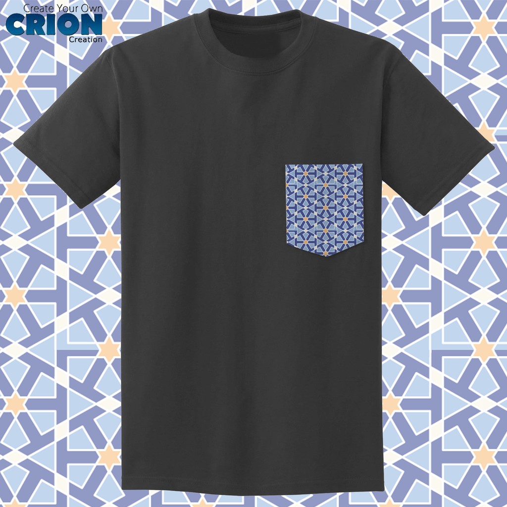 Crion Casual Tees Arabic Motives with Pocket - Kaos dengan Kantong