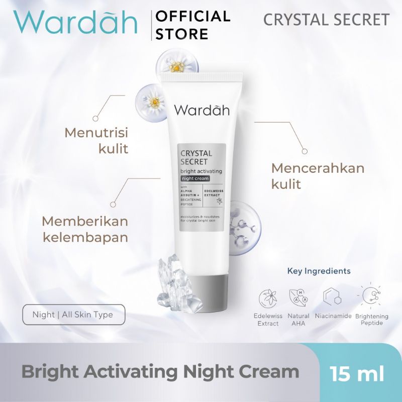 Wardah Crystal Secret Bright Activating Night Cream 15 ml Murah