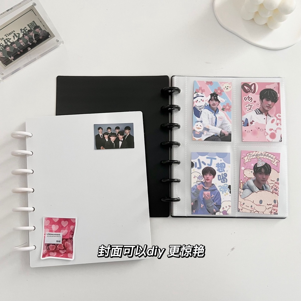 Album Koleksi Penyimpanan Kartu Polaroid Ukuran 10cm Warna Hitam Putih