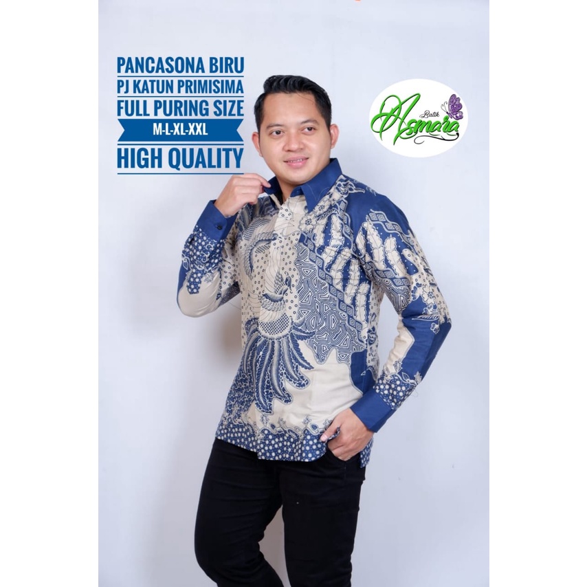 PANCASONA BIRU ASMARA BATIKSOLOAMANAH BAJU KEMEJA BATIK SOLO PRIA LENGAN PANJANG PENDEK LAPIS FURING ATASAN PREMIUM MODERN KATUN HALUS LAMBADA WIRAYUDA NAVY PERMATA HITAM NAGA LINGKAR ABISENA SEGORO UNGU WIJAYA KUSUMA ALASKA PINK DEWO CEMANI LENTERA PRAJA