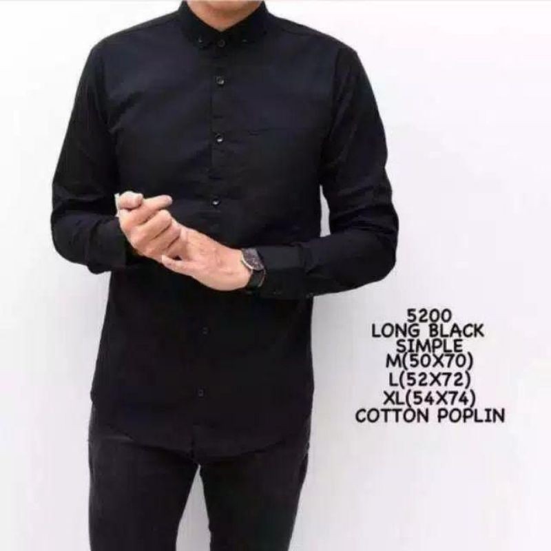 BISA COD) Kemeja Polos Katun Kerja Kantor Formal Lengan Panjang Pria / kemejapria