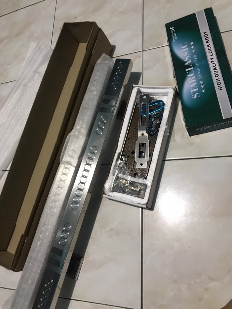 Promo Paket Handle Pintu Rumah 60 Cm Dan Body Kunci Gagang Tarikan Pintu Minimalis