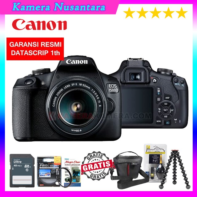 CANON EOS 1500D KIT 18-55MM GARANSI RESMI / 1500D DATASCRIP - ORIGINAL