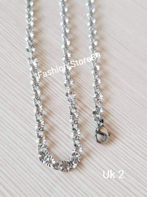 Kalung titanium white import / kalung fashion import titanium 45cm