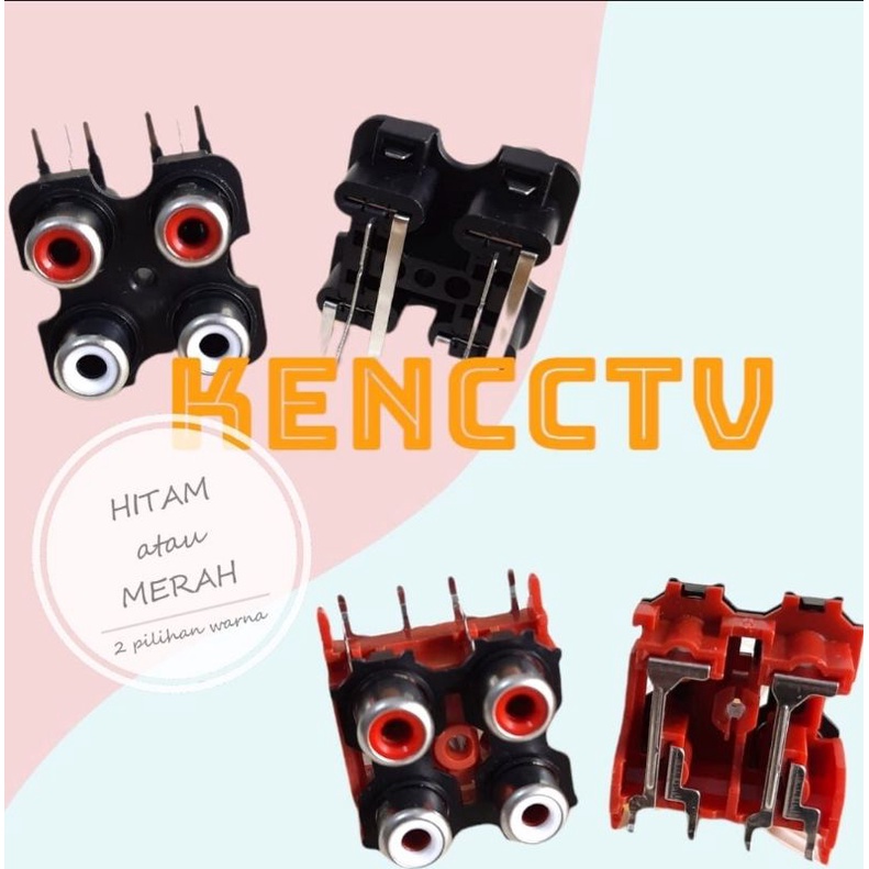 socket soket rca 4pin 2x2 (HARGA 5PCS)