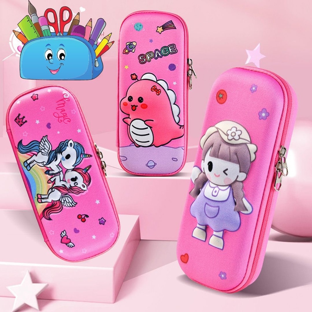 ((MONA)) TEMPAT PENSIL ANAK SEKOLAH TIMBUL 6D KARAKTER KEREN LUCU IMUT KUALITAS IMPORT PREMIUM - M0189