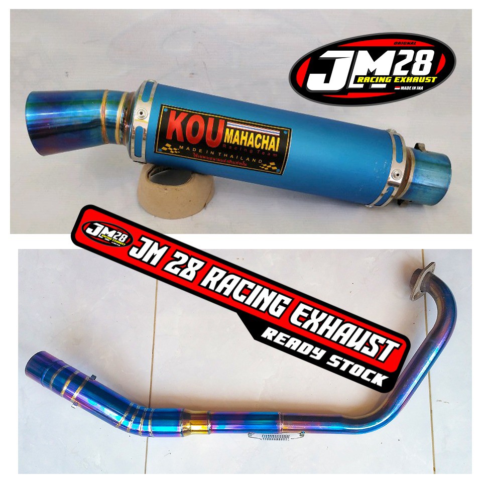 knalpot racing racing kou biru verza satriafu sonic150 mxking tiger verza njmx cb150