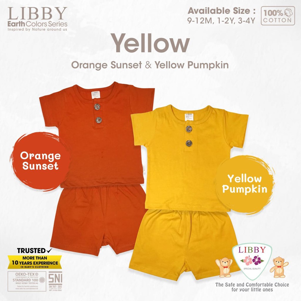 Libby Earth Series Setelan Oblong Pendek Celana Pendek Baju Set Anak