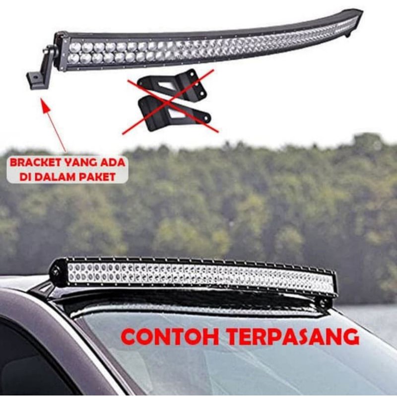 LAMPU TEMBAK LED BAR 130 CM 300W MELENGKUNG I LAMPU SOROT LED BAR ATAP MOBIl