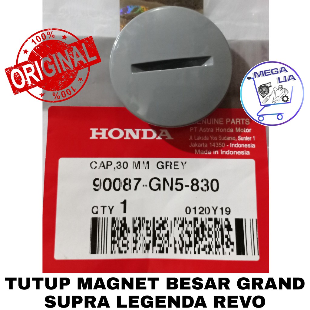 CAP TUTUP MAGNET BESAR GRAND LEGENDA REVO SUPRA 100% ORI HONDA 90087-GN5-830