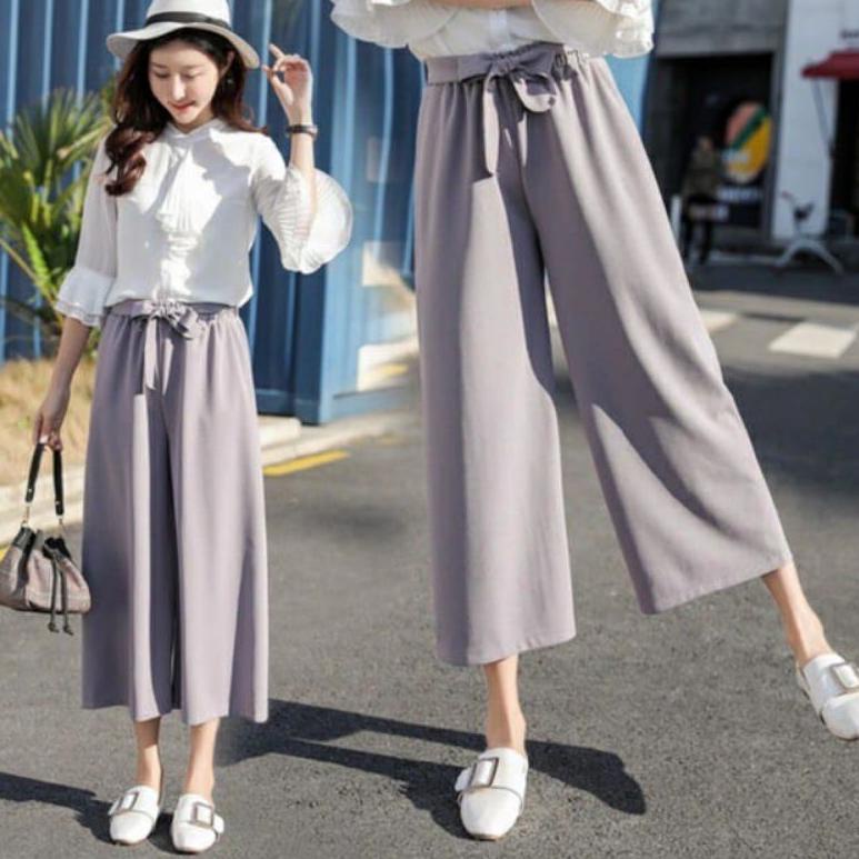 celana kulot ribbon pant wolfis celana kulot panjang wolfis [HND.02Jl22ᴵ]