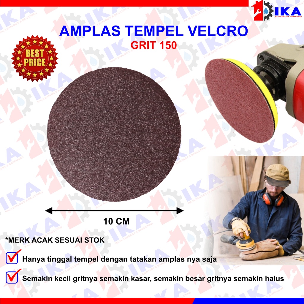 10 LEMBAR PROMO AMPLAS BULAT VELCRO TEMPEL GERINDA 4 INCH PALING MURAH GRIT LENGKAP / Amplas Bulat Velcro Grit Grid 60,80,100,120,150,180,240 Termurah Berkualitas / AMPLAS TEMPEL VELCRO 4&quot; INCH BULAT