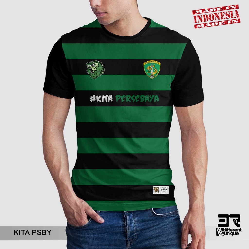 [ COD ] KAOS PRINTING GAMBAR TEAM SEPAKBOLA PERSEBAYA KT PSBY - BAJU SEPAK BOLA DISTRO ORIGINAL MOTI