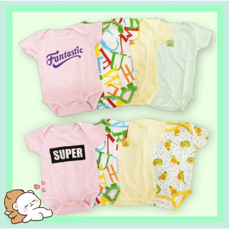 Jumper bayi segitiga pendek 0-3 bulan / Jumpsuit bayi baru lahir 4 in 1 / baby body suit