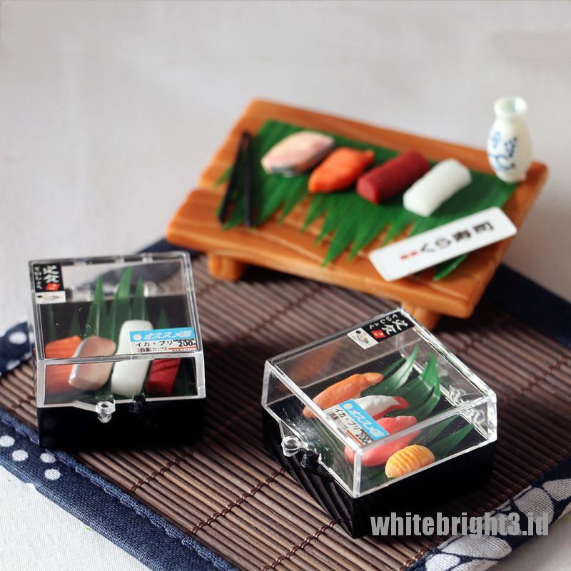 (white3) Miniatur Sushi Jepang Skala 1 / 6 Untuk Aksesoris Dapur Rumah Boneka