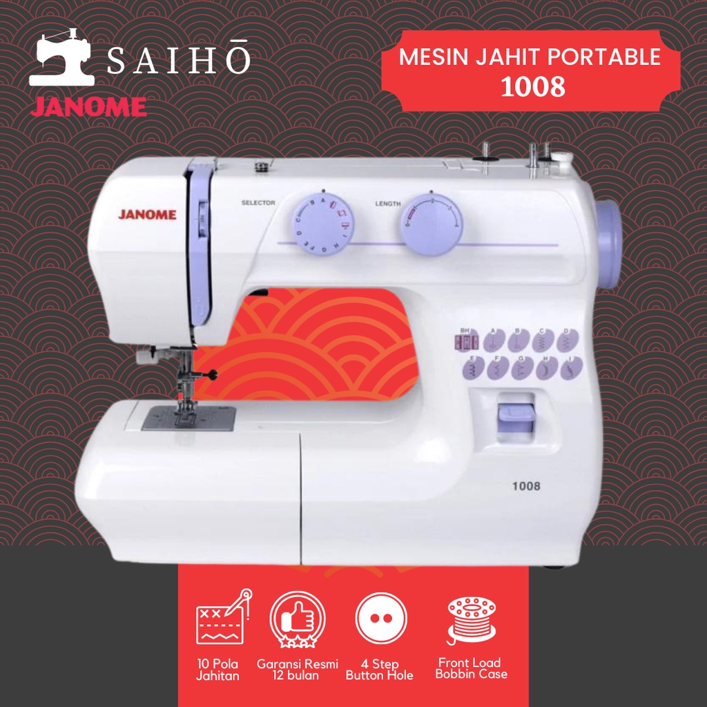 JANOME 1008 - Mesin Jahit Portabel