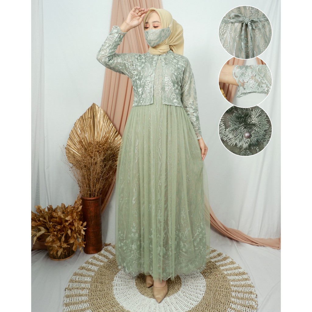 Shireen Dress / Kebaya Modern / Gamis Pesta / Gamis Busui / Gamis Brukat / Kebaya Kondangan