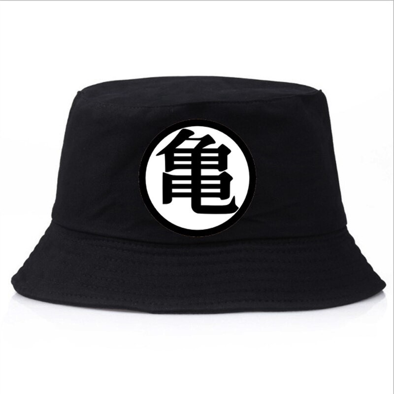 Topi bucket Dragon Ball Master Roshi bucket hat print brand Topi Musim Panas Wanita Pria Panama Topi Datar Pelindung Matahari Memancing Mancing