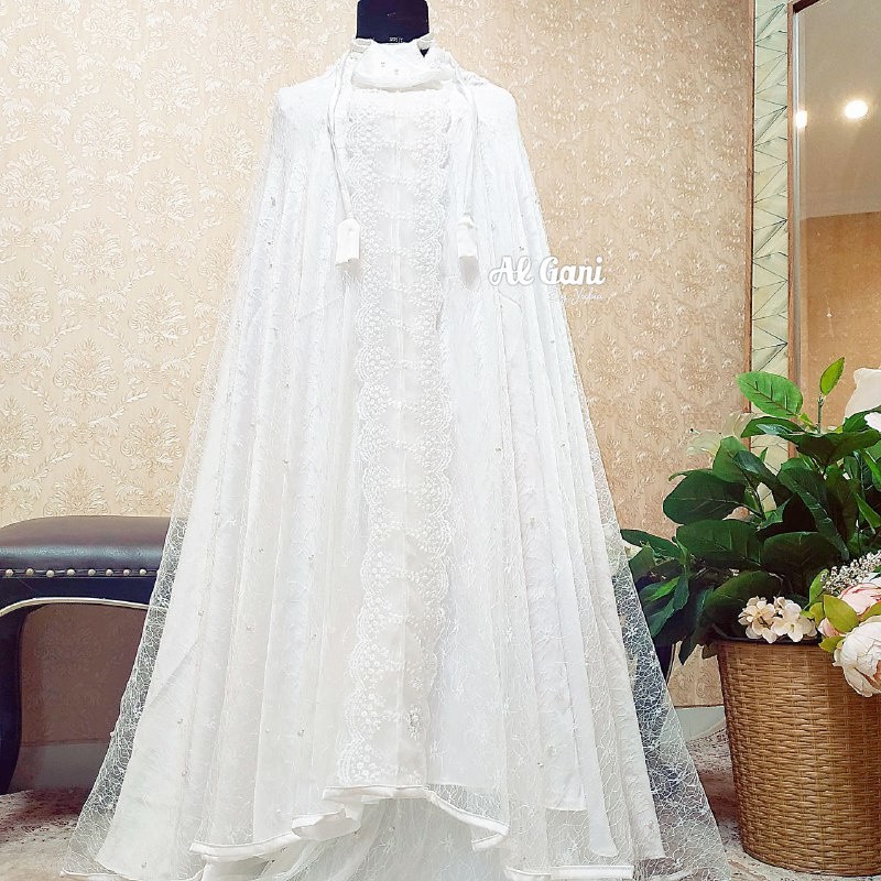 Mukena Al Gani Mukena Putih Dewasa Terbaru Exclusive Full Brokat