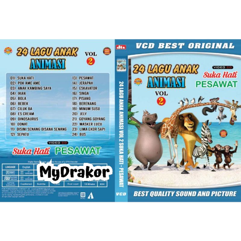 kaset VCD 24 Lagu Anak animasi vol 2