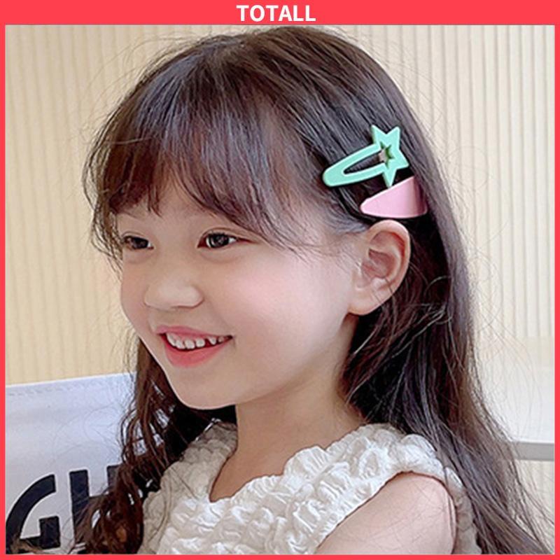 COD 6 PCS Sederhana Temperamen Jepit Rambut Gadis Sisi Poni Jepit Rambut Rusak Rambut Permen Klip Warna-Totall