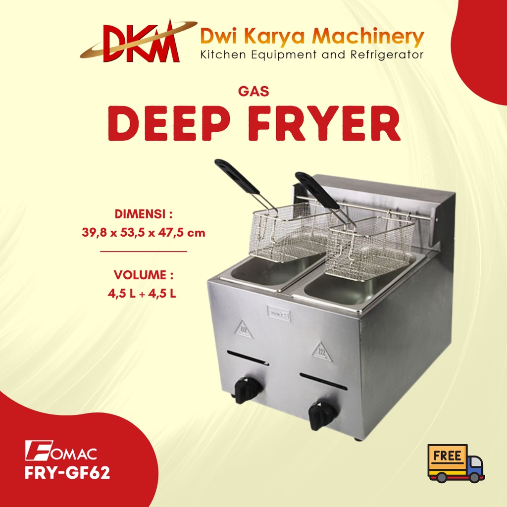 Gas Deep Fryer FRY-GF62 FOMAC
