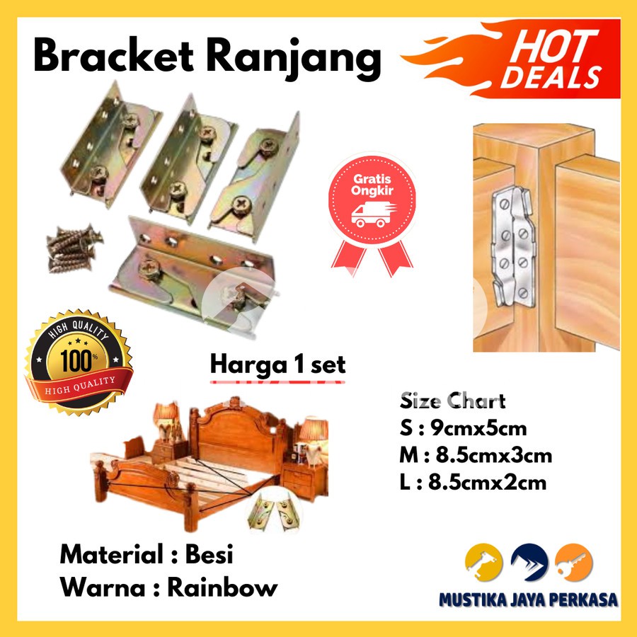 Hak Ranjang Bracket Ranjang Besi Murah Kayu Divan Spring Bed