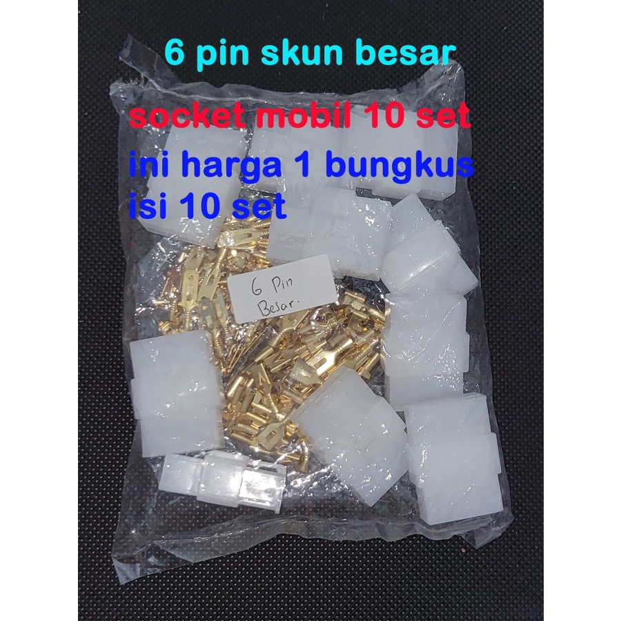 Socket mobil pin besar 1pin - 2 pin - 3pin - 4pin - 6pin - 8 pin kecil 10 set - connector skun motor soket - konektor