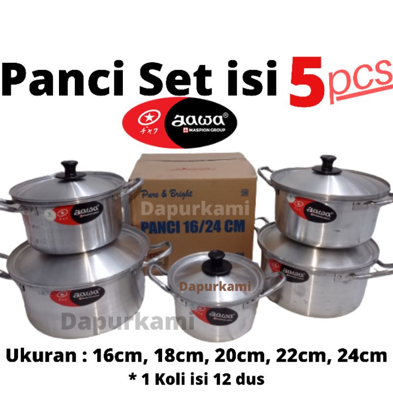 Panci Set Jawa • Panci set Murah / Panci Jawa 16 s/d 24 MASPION ORI