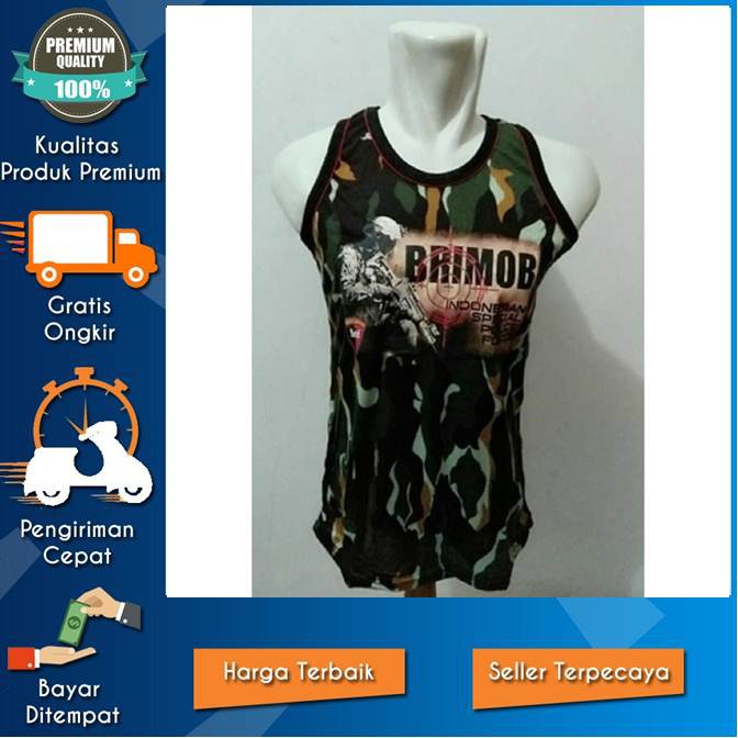 Promo Kaos Singlet Brimob Loreng Logo Besar Armadas