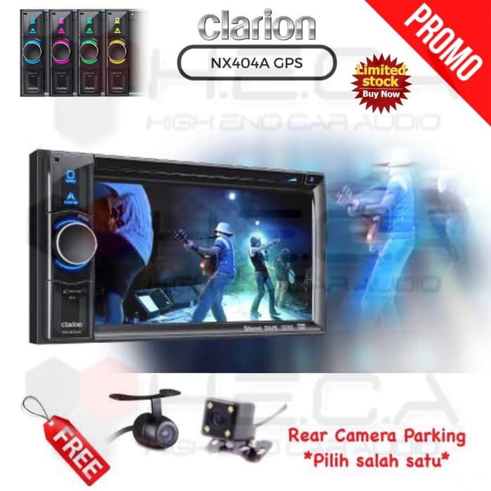 Paket Clarion NX-404A GPS Head Unit Tape NX404A Double din NX 404A Audio Mobil + Kamera Mundur