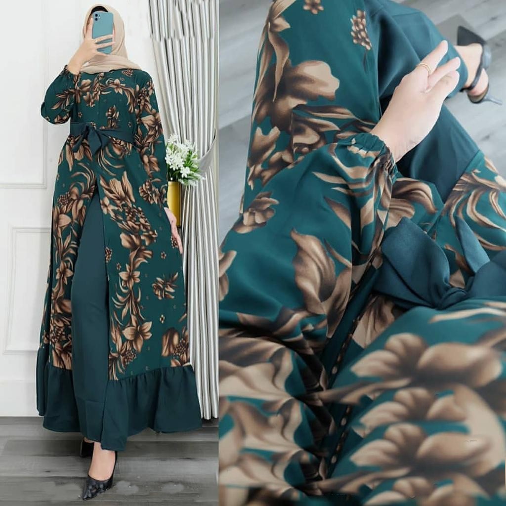 grosir_baju || Laras Long Set - Setelan Motif Monalisa