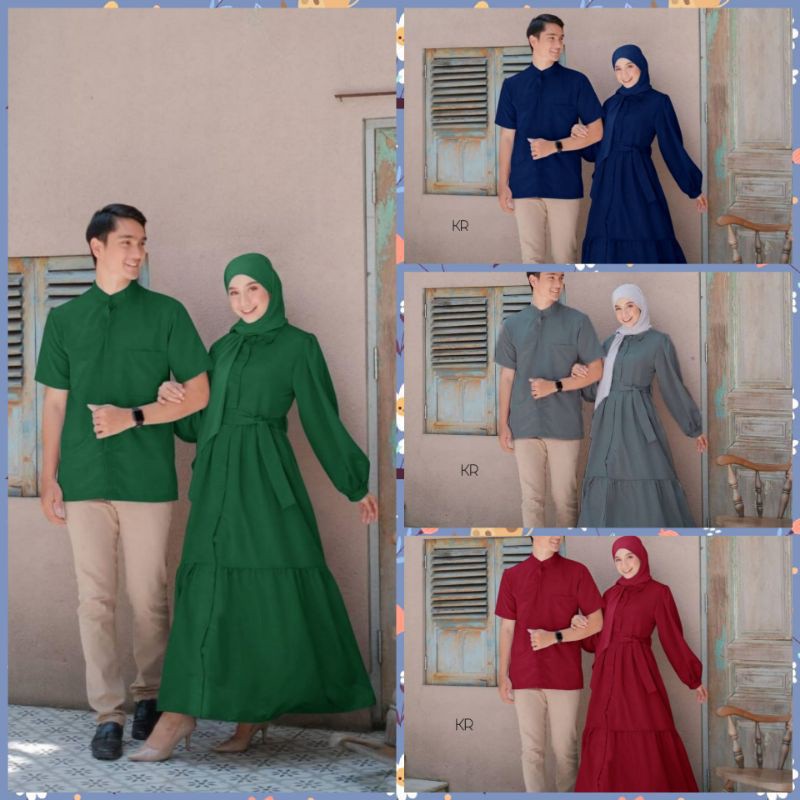 COUPLE SYAFIQ / COUPLE GAMIS  KAPEL KONDANGAN /BAJU KAPEL MUSLIMAH TERBARU/COUPLE LEBARAN/COUPLE MUS