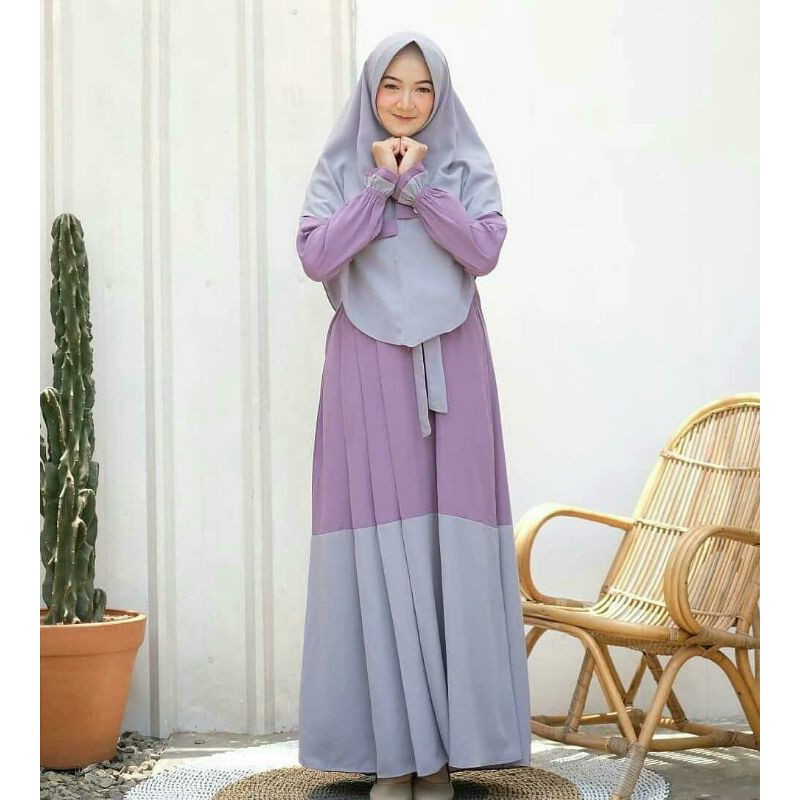 Samantha Syari -Gamis Syari Lilac-Realpic Gamis Syari