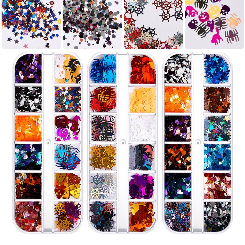 Siy Serpihan Glitter Sequin Resin Uv Epoxy Untuk Dekorasi Nail Art Halloween